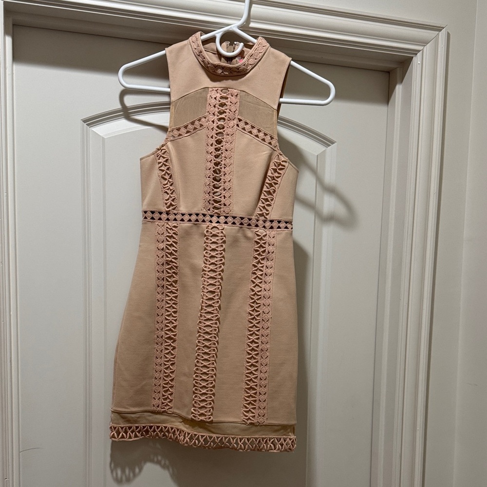 Free People Pink Lace Mini Dress